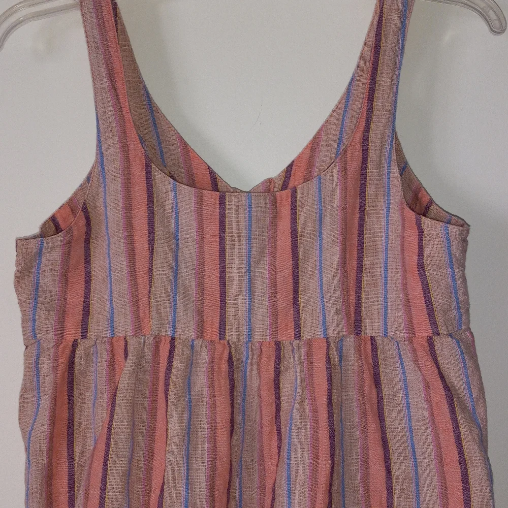 Anthropologie Maeve striped button down tank style top with pockets s…